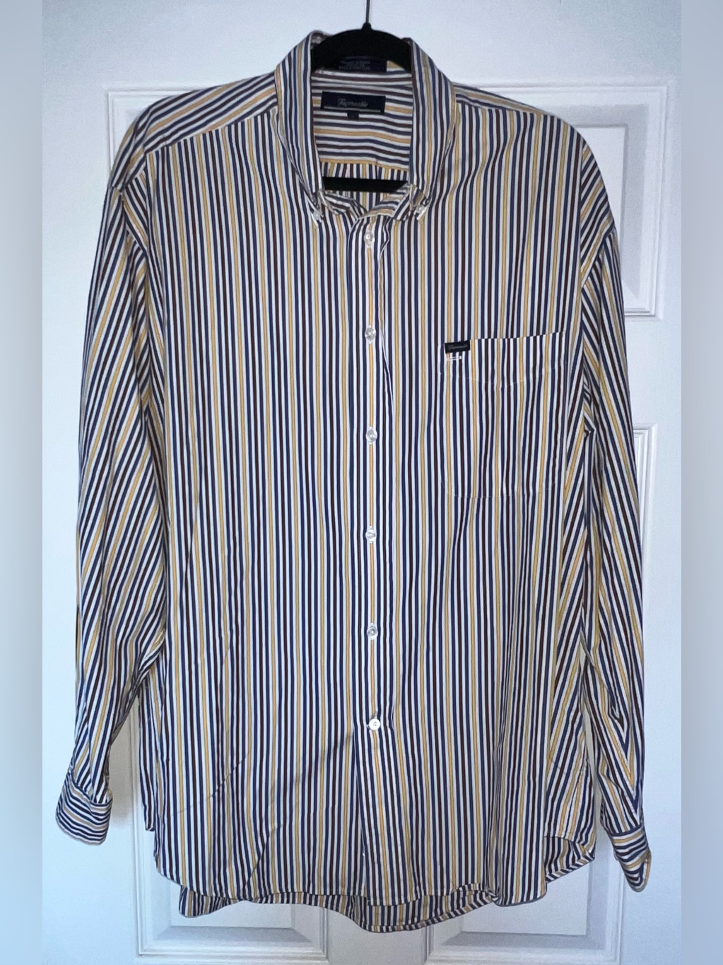 Faonnable Multi-Stripe Long Sleeve Button Down Shirt